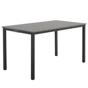 Table à manger rectangulaire N101 120*76*76cm MDF Gris PVC Marbre Surface Démonter avec pieds droits - Product Image 5