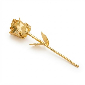 Factory Direct 24K Gold Dipped Real Rose Preserved Eternal Flower For Valentines Day Anniversary Wedding Decoration - Product Image 4