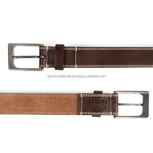 New Style Men's Fashion Leather Casual Belt with Alloy Pin Buckle Made in India for Spring and Summer for <b>Jeans</b> - Product Image 6