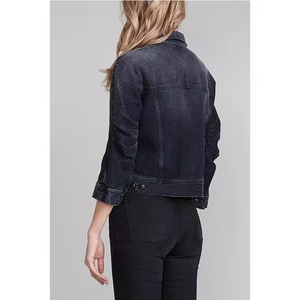Veste en jean vintage de haute qualité pour femme, longue et basique, respirante, idéale pour le streetwear - Product Image 3