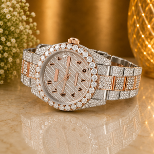 Reloj de Cuarzo de Acero Inoxidable con Incrustaciones de Diamantes para Mujer, Esfera Analógica, Cierre Plegable, Correa de 20 mm - Product Image 3