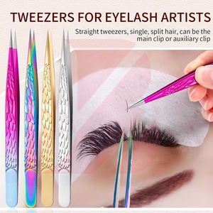 Pinzas Profesionales para Pestañas con Punta de Fibra para un Fácil Volumen en Abanico, Equipo de Extensión de Pestañas de Acero Inoxidable de Alta Calidad No Magnético - Product Image 6