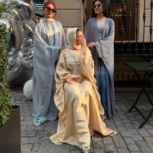 <b>Muslim</b> <b>Dress</b> Floral Abaya <b>For</b> <b>Women</b> New Fashion Custom Logo Long Abayas <b>Muslim</b> <b>Women's</b> Abaya With Belt Design - Product Image 3