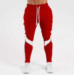 Men's Navy Blue Sweatpants With White Side Stripes <b>Elastic</b> <b>Waist</b> Drawstring Breathable Knitted Casual Pants Spring Wear - Product Image 3