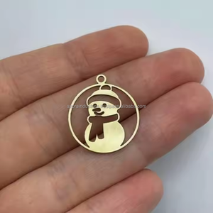 Pendentif moderne personnalisé en acier inoxydable en forme de cerf Ornement et cadeau de Noël en métal découpé au laser Décorations de Noël - Product Image 1