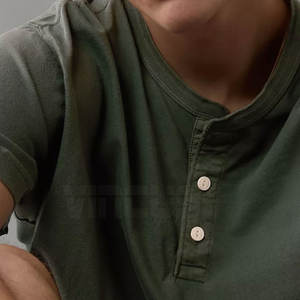 Camisetas Henley para Hombre, Duraderas, de Manga Corta, Ecológicas, de Secado Rápido, Transpirables, Ligeras y Cómodas, 100% Algodón - Product Image 6