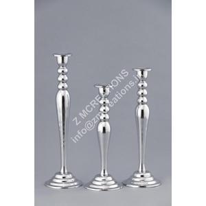 Juego de Portavelas de Diseño Moderno Hechos a Mano con Acabado Espejo, 3 Tamaños (Pequeño/Mediano/Grande), Decoración Metálica para Mesa de Boda o Navidad - Product Image 1