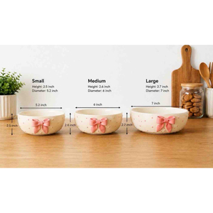 Wholesale Coquette Aesthetic Ceramic Bow <b>Bowl</b> Cute 3D Pink Ribbon <b>Porcelain</b> Serving <b>Bowls</b> Nesting Salad Dessert Fruit Mix <b>Bowls</b> - Product Image 1
