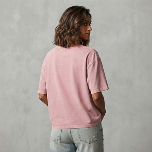 T-shirts décontractés pour femmes 100% haute qualité, coupe oversize, à manches courtes, effet délavé à l'acide - Product Image 2