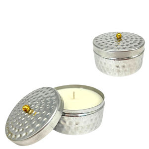 Wholesale Classic <b>Decorative</b> Hammered Copper Metal Candle <b>Jar</b> With Lid Candle Holder For Home Decoration Festival Decoration - Product Image 6