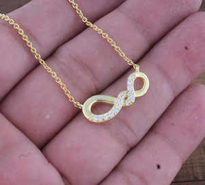 Collier fantaisie plaqué argent sterling, poli miroir, fait main, minimaliste, serti de pierres CZ, bijoux de mariage, vente en gros - Product Image 2