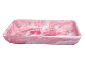 Bandeja de Resina Ecológica de Alta Calidad con Diseño de Espiral Rosa Tradicional para Servir Frutas, Pintada a Mano, Forma Irregular, Estilo Mármol - Product Image 2