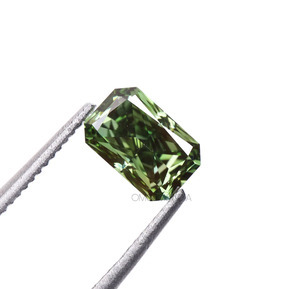 Diamante cultivado en laboratorio de corte radiante certificado por IGI de 2 quilates para la fabricación de joyería personalizada, color verde elegante, diamante suelto, todos los tamaños disponibles. - Product Image 3