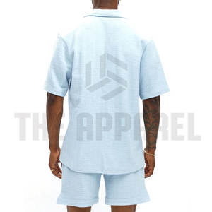 Conjunto de Dos Piezas Casual de Verano Ligero y Transpirable para Hombre, Top de Manga Corta y Pantalones Cortos, Nueva Llegada, Venta al Por Mayor - Product Image 2