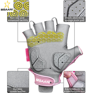 Guantes de Ciclismo para Hombre y Mujer, Medios Dedos, con Almohadilla Antideslizante y Absorbente de Impactos para Ciclismo, Entrenamiento, Ejercicio al Aire Libre - Product Image 3