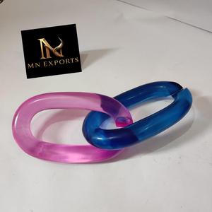 MN EXPORTS งานตกแต่งผนังรูปวงรีเรซิ่นแบบแขวน ดีไซน์เรียบง่ายทันสมัย สไตล์เรขาคณิตนามธรรม ทำด้วยมือ - Product Image 5