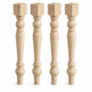 Pata de Mesa de Madera Sólida, Base de Mesa de Diseño Tradicional con Parte Superior Cuadrada, para Hogar u Oficina, Fácil Instalación, 35.5 Pulgadas - Product Image 1