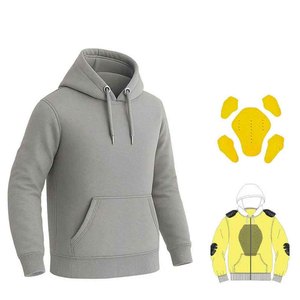 Hoodie unisexe marron imprimé respirant à séchage rapide, grande taille, personnalisable, avec patchs d'armure jaunes, manches longues, vêtements de moto - Product Image 2