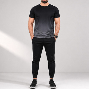 Conjunto Deportivo de Alta Calidad con Estampado Ombre por Transferencia Térmica, Camiseta Deportiva para Gimnasio, Ropa Deportiva para Entrenamiento, Transpirable para Verano - Product Image 2