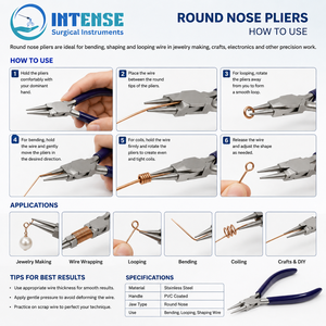 Alicates Profesionales de Punta Redonda para Joyería, Acero Inoxidable, Herramienta para Hacer Lazos y Abalorios - Product Image 3
