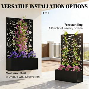 Pot de fleurs mural pour jardin et support de jardinière, bac de plantation pour décoration extérieure - Product Image 4