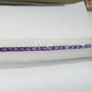Magnifique ensemble de 25 améthystes naturelles africaines taille émeraude, 21,80 carats, 7x5mm, pierres précieuses en vrac de qualité bijouterie pour bracelet et collier - Product Image 3