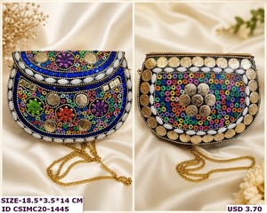 Chaînes de mosaïque en métal de concepteur artisanal embrayage dames boîte multicolore à motifs rabat mode élégant sacs de soirée mariages - Product Image 4