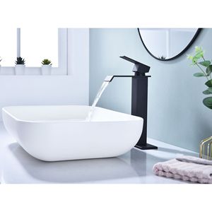 Rubinetto per Lavabo Bagno Monocomando con Cascata e Scarico a Scomparsa Senza Troppopieno - Product Image 2