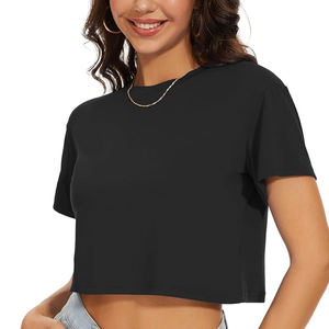 Servicio OEM, Camisetas Cortas para Mujer, de Alta Calidad, Manga Corta, Lisas, con Logotipo, Ajustadas, para Verano, Impresión Digital - Product Image 3