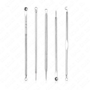 Kit d'extraction des points noirs et de l'acné en acier inoxydable à double extrémité, outils professionnels de nettoyage des pores pour les soins de la peau du visage - Product Image 5