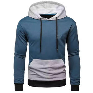 <b>Men's</b> Color Block Patchwork Hoodie Custom Logo Slim Fit Fleece <b>Pullover</b> Sweatshirt Streetwear Wholesale <b>Men</b> Hooded Sweatshirts - Product Image 1