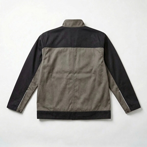 Chaqueta Utilitaria Verde Oliva con Contraste Negro |   Chaqueta de Trabajo con Cuello Alto |   Abrigo Urbano con Múltiples Bolsillos |   Fabricante OEM Personalizado - Product Image 2