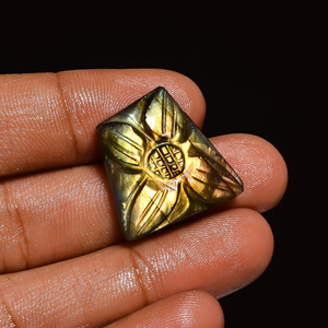 Piedra preciosa de labradorita con forma de fantasía mágica, increíble fuego de oro, curativo Natural cabujón de cristal, piedra certificada por terceros - Product Image 2