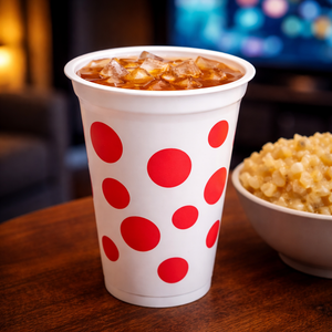 แก้วพลาสติก PP โพลีโพรพิลีน ลายจุด ทนความร้อน ขนาด 200 มล. สำหรับงานปาร์ตี้ ผลิตในอินโดนีเซีย สำหรับฟุตบอลโลก - Product Image 1