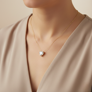 Collar de Plata 925 con Baño de Rodio, Colgante Clásico en Forma de Corazón con Moissanita Simulada Brillante de Alta Calidad, 1.75 Ct, Color D - Product Image 2