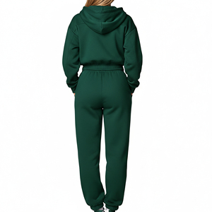 ชุดเซ็ตฮู้ดดี้ครอปท็อปทรงหลวมสไตล์ลำลองและกางเกงจ็อกเกอร์ทรงหลวม รุ่นใหม่ปี 2025 พร้อมปักโลโก้ตามสั่ง สไตล์ฮิปฮอป - Product Image 6