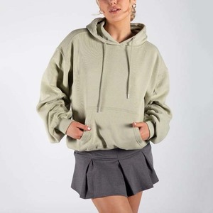 Sudadera con Capucha Extra Grande para Mujer, Color Sólido, Hombros Caídos, Manga Larga, Felpa de Algodón, Transpirable, para Otoño - Product Image 5