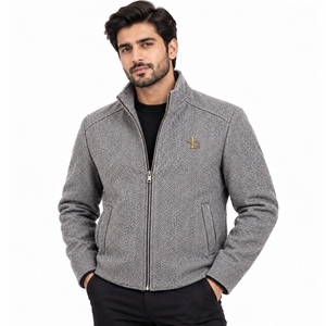 Chaqueta de lana para hombre, diseño clásico de tela de lana cálida, ropa exterior cómoda, adecuada para viajes de invierno, uso casual y diario. - Product Image 1