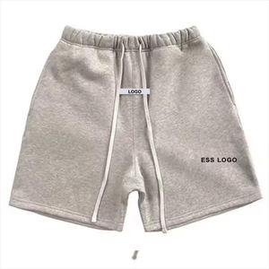 Shorts en molleton French Terry 100 % coton pour homme, taille élastique avec cordon de serrage, pour la gym et l'entraînement, entrejambe de 5 pouces, essentiels de course en coton - Product Image 2