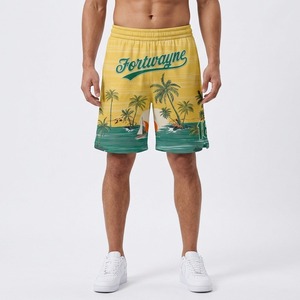 Shorts de basketball respirants, imprimés par transfert thermique, anti-UV, anti-transpiration, avec cordon élastique, pour hommes et femmes - Product Image 1