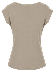 Customized Beige Women Casual T Shirt Floral Ring Neck Short Sleeve Summer Fashion Soft Stretch Ladies Tee Daily Wear <b>Top</b> Blouse - Product Image 1