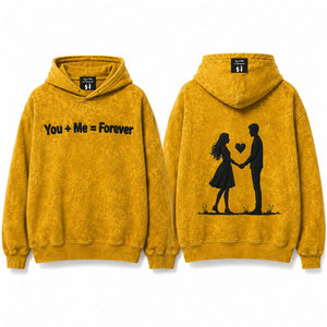 <b>Sun</b> Faded Unisex Oversized Hooded Sweatshirt Cotton Fleece Casual Winter Digital Printing Streetwear Yellow Hoodie - Product Image 1