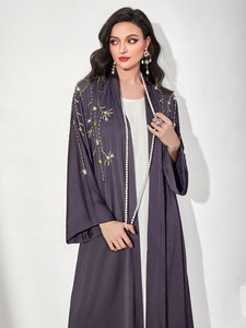 Abaya Dubaï 2026 en gros, abayas modestes pour femmes, abaya simple, robe abaya, abaya de luxe brodée, abaya en gros, logo personnalisé - Product Image 6