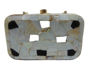 Metal purse wallet sling <b>bag</b> bridal <b>bags</b> Handmade shell clutch <b>bag</b> - Product Image 1
