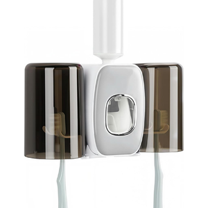 Elegant Metal Fluted Portable Capsule Organizer Holds Two Electric <b>Toothbrushes</b> Cosmetics with Clear Lid Wholesale Available - Product Image 2