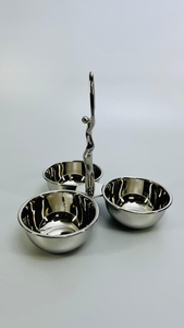 Juego de Tazones de Servir Triples de Aluminio de Lujo, Elegante Porta Aperitivos de Metal para Frutos Secos, Dulces y Decoración de Mesa - Product Image 4