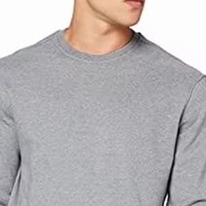 <b>Men's</b> Solid <b>Grey</b> Crew Neck Pullover <b>Sweatshirt</b> Long Sleeve Casual Top - Product Image 5