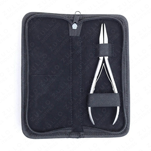 Pinzas de Acero Inoxidable para Remover Extensiones de Cabello con Logotipo Personalizado y Estuche de Cuero PU para Microperlas y Anillos Nano - Product Image 5