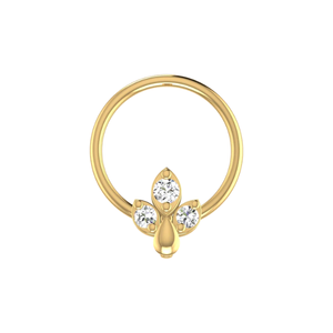 เครื่องประดับเจาะจมูก SOLITAIREKART ทอง 14k ดีไซน์ดอกเฟลอร์เดลิส ประดับเพชรธรรมชาติ 0.035 กะรัต - Product Image 1