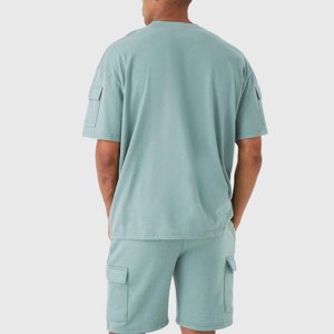 Camiseta Transpirable con Logotipo Personalizado, Mejor Precio, MOQ Bajo, Conjuntos de Pantalones Cortos para Hombre, Tallas Grandes - Product Image 5